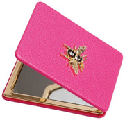 Miroir compact oblong Alice Wheeler London - Rose vif
