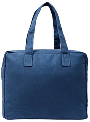 Sac fourre-tout moyen en toile de coton Roka Sloane - Bleu amiral