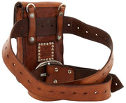 Sac Porte-Téléphone Campomaggi Siena Stud - Cognac Tan