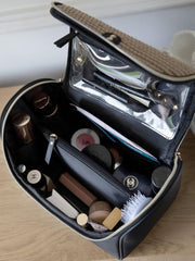 Grande trousse à cosmétiques Stackers - Raphia Noir