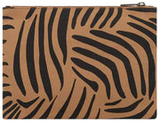 Pochette Zippée Hindbag Ema Medium - Zebra Cannelle Marron