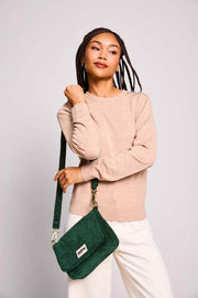 Sac à Bandoulière Hindbag Margault - Velours Vert Pin