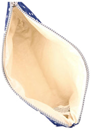 Pochette moyenne en toile de coton Roka Maida Vale - Pois bleu marine