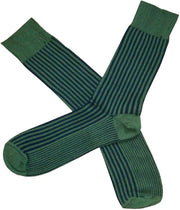 Chaussettes à rayures verticales de bassin et marron - vert / marine