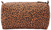 Roka Mayfair Petite trousse de toilette en toile de coton - Mini Léopard Marron