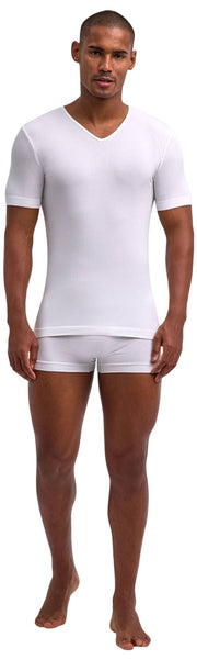 Falke Daily Seamless T-Shirt à Col en V - Blanc