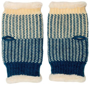 Chauffe-poignets tricotés Elie Beaumont - Sarcelle Basketweave
