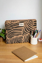 Housse pour ordinateur portable Hindbag Ava Medium 15 pouces - Marron zèbre cannelle