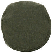 Casquette Plate en Tweed à Chevrons Dents Grafham - Vert Forêt