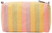 Roka Mayfair Petite trousse de toilette en toile de coton - Rayures multiples délavées