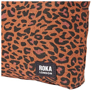 Roka Maida Vale Pochette en toile de coton moyenne - Mini Léopard Marron