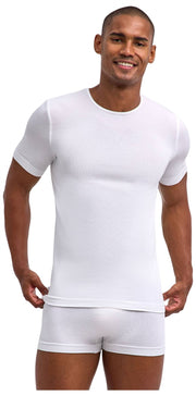Falke Daily Seamless T-Shirt à Col Rond - Blanc