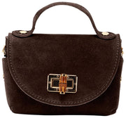 Mini sac Bambou en daim Elie Beaumont - Marron chocolat foncé