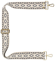 Sangle de sac Elie Beaumont - Diamant tissé crème/marine