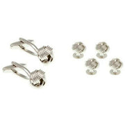 david-van-hagen-woven-knot-dress-studs-and-cufflinks-set---silver-34498537