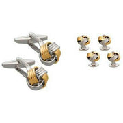 david-van-hagen-woven-knot-dress-studs-and-cufflinks-set---goldsilver-34498535