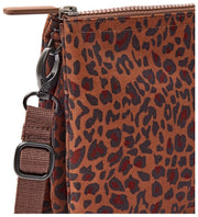 Sac bandoulière en toile recyclée Roka Carnaby XL - Mini marron léopard