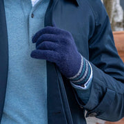 Gants en tricot côtelé Dents Salcombe - Marine