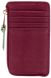 Porte-cartes Elie Beaumont - Vin rouge/vert menthe