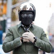Gants de conduite en cuir Dents The Suited Racer Hatcher - Noir