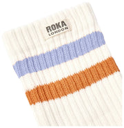 Chaussettes Roka Windsor Stripe Crew - Chardon/Orange Brûlé