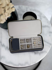 Grande boîte à bijoux de voyage zippée Stackers - Bleu marine