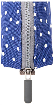 Roka Tate Petite pochette en toile de coton - Bleu marine à pois