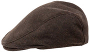 Casquette Plate en Tweed à Chevrons Dents Grafham - Marron Chocolat