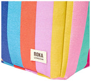 Sac à lunch en toile de coton Roka Hampstead - Larges rayures multiples