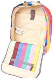 Roka Hampton Petit sac à dos en toile de coton - Larges rayures multicolores