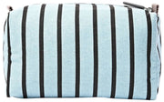 Roka Mayfair Petite trousse de toilette en toile de coton - Rayure bleue