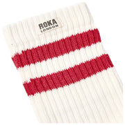 Chaussettes Roka Windsor Stripe Crew - Rouge Canneberge