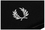 Fred Perry Bonnet Classique en Laine Mérinos - Noir/Blanc Neige
