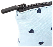Roka Maida Vale Petite pochette en toile de coton - Imprimé coeur bleu