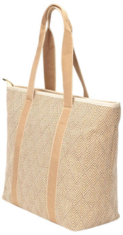 Sac fourre-tout d'été Elie Beaumont - Tissage géométrique doré