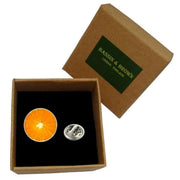 Bassin and Brown Orange Fruit Jacket Lapel Pin - Orange
