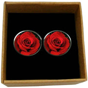 Bassin and Brown Rose Cufflinks - Red