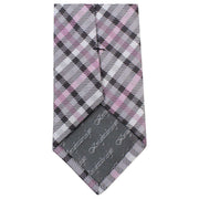 Knightsbridge Neckwear Tartan Woven Tie - Pink/Grey/Black
