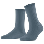 Falke Chaussettes Côtelées En Coton - Monument Blue
