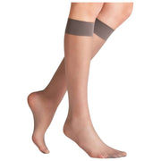 Falke Seidenglatt 15 Denier Chaussettes Hautes - Gris Fer