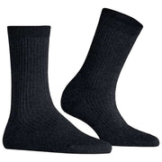Falke Chaussettes Côtelées Brillantes - Noir