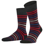 Falke Chaussettes à Rayures Teintées - Bordeaux