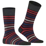 Falke Chaussettes à Rayures Teintées - Bordeaux