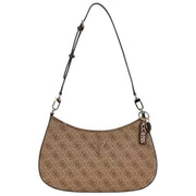 GUESS Noelle II Top Zip Sac à bandoulière - Latte Brown Logo