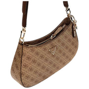 GUESS Noelle II Top Zip Sac à bandoulière - Latte Brown Logo