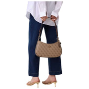 GUESS Noelle II Top Zip Sac à bandoulière - Latte Brown Logo