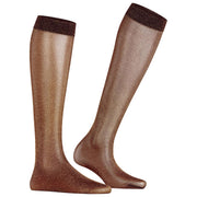 Falke Glitter 30 Denier Chaussettes Hautes - Barolo/Or