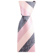 Knightsbridge Neckwear Multi Textured Regular Polyester Tie - Pink/Grey