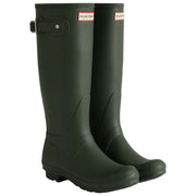 Bottes en caoutchouc Hunter Original Tall doublées de tartan - Vert olive foncé