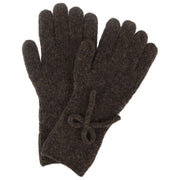 Gants tricotés en mélange de laine avec nœud Isotoner - Marron